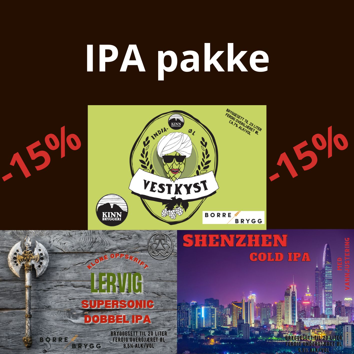 IPA pakke - 3 bryggesett