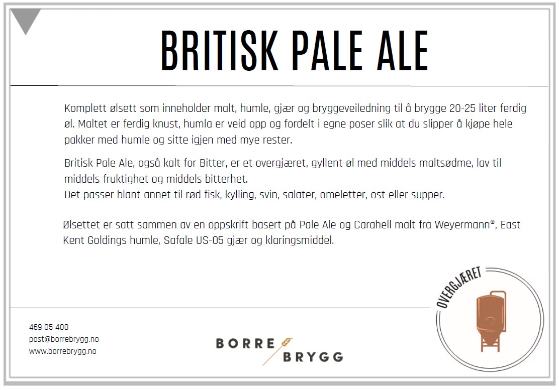 Ølsett 25l Britisk Pale Ale