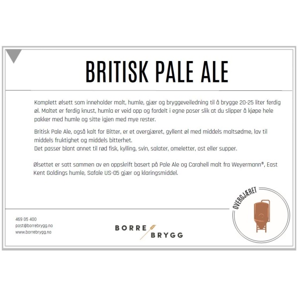 Ølsett 25l Britisk Pale Ale