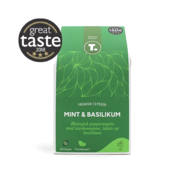 Mint & basilikum økologisk, 12 pk teposer