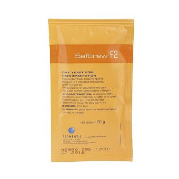 Safale F-2 20g for karbonering
